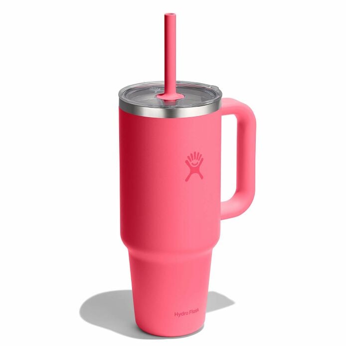 40-oz-travel-tumbler-c8 tt40pscc668-40-oz-travel-tumbler-clear-lid-popstar-pink-angled.jpg